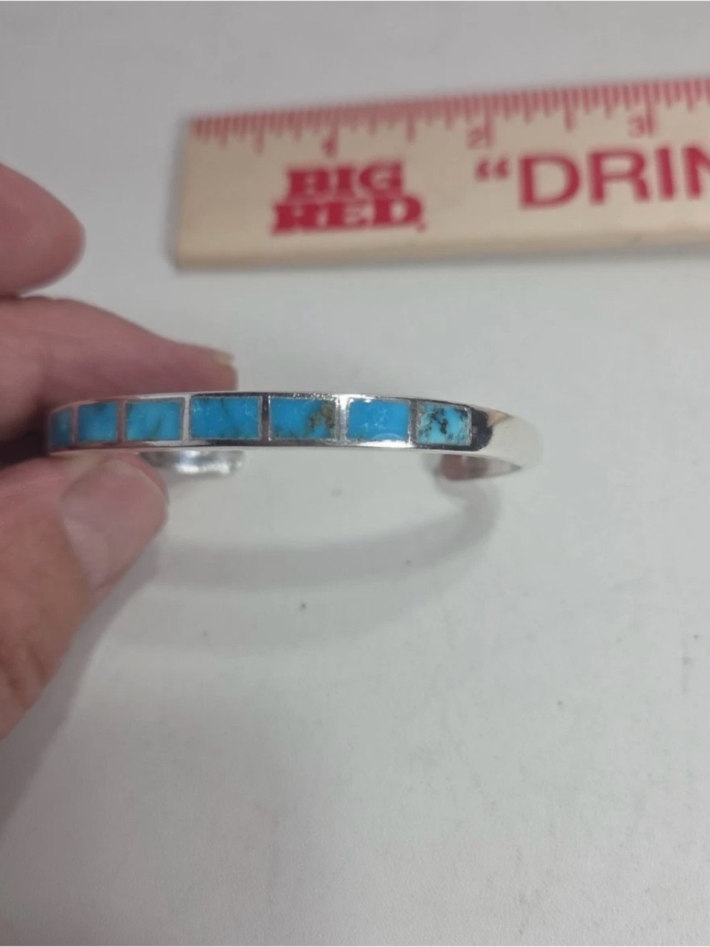 Sterling Silver Turquoise Inlay Cuff Bracelet -